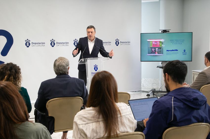 A Deputación da Coruña presenta “MercaNaVila”, un programa de 6 millóns de euros para apoiar o comercio local nos concellos de menos de 20.000 habitantes