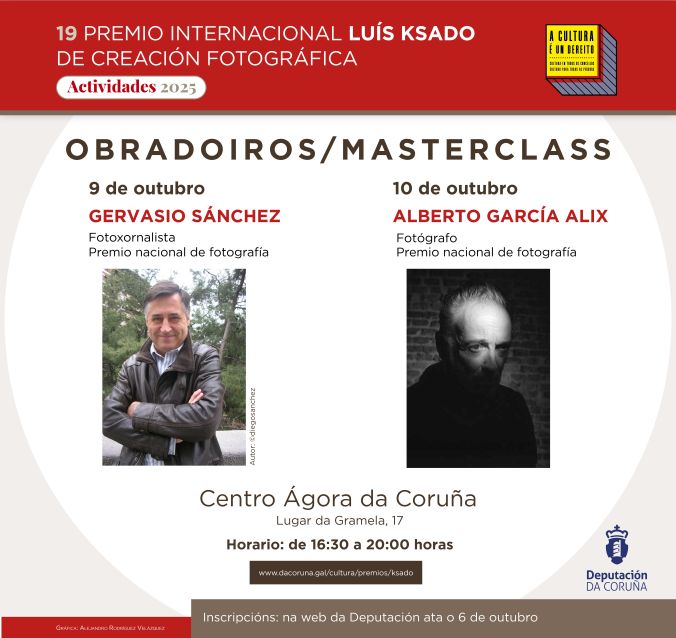 Os fotógrafos Gervasio Sánchez e Alberto García Alix, estrelas invitadas na programación paralela do 19º Premio Luís Ksado