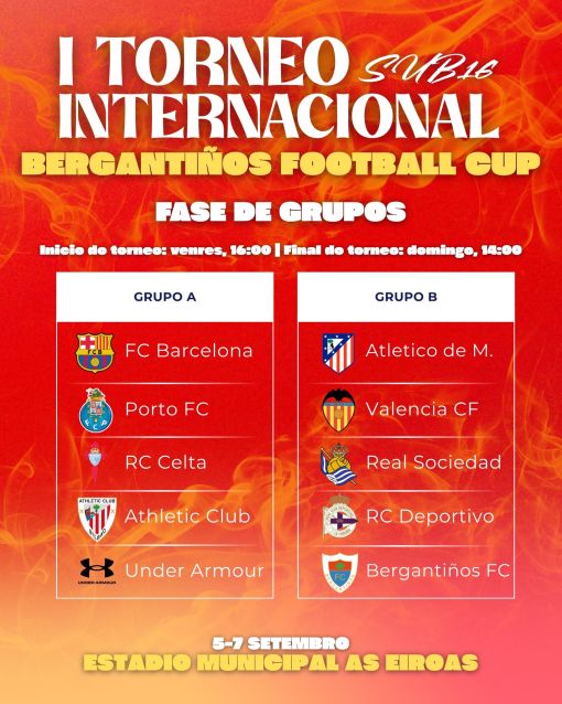 A elite do fútbol cadete cítase no I Torneo Internacional Sub16 Bergantiños Football Cup, que patrocina a Deputación
