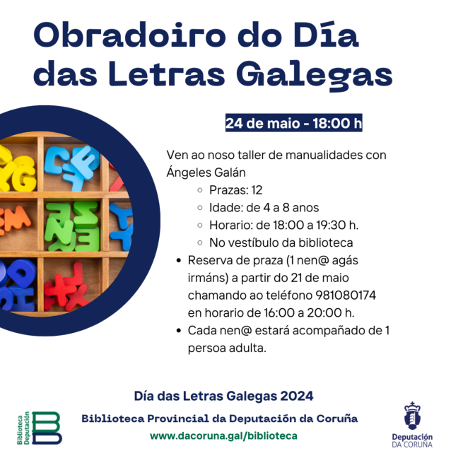 A Deputación celebra as Letras Galegas cunha programación especial na Biblioteca Provincial