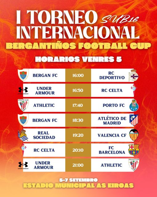 A elite do fútbol cadete cítase no I Torneo Internacional Sub16 Bergantiños Football Cup, que patrocina a Deputación