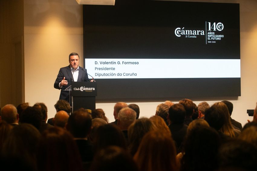 Valentín González Formoso destaca a colaboración da Deputación coa Cámara de Comercio da Coruña no 140 aniversario da entidade