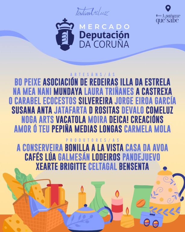 A Deputación estará un ano máis no Festival da Luz con showcookings, mercado e escenario propios