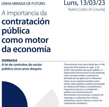 A Deputación organiza a xornada “A importancia da contratación pública como motor da economía”